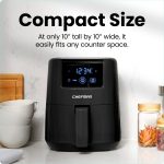 CHEFMAN 2 Qt Mini Air Fryer – Digital Space-Saving Compact Air Fryer with Nonstick and Dishwasher Safe Basket, Quick & Easy Meals in Minutes, Features Digital Timer and Shake Reminder – Black - Image 8