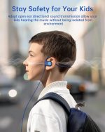 Mehomeli Kid Headphones for School, Air Conduction Open Ear Headphones, 3.5mm Jack Wired Cord, Ultra-Comfort, Ergonomic and Lightweight Design Perfect for School and Outdoor Activities-Blue - Image 4