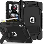 Grifobes for iPad A16 Case 11th Generation 11 inch 2025 / iPad 10th Generation Case 10.9 inch 2022, Heavy Duty Military Grade Shockproof Cover with Pencil Holder for i Pad 11/10 Gen (Black)