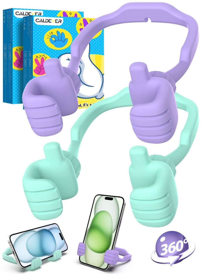 Stocking Stuffers for Teens Girls Boys Adults Cell Phone Stand: UPGRADE Adjustable Thumbs Up Lazy Phone Holder for Desk Cool Gadgets Fun Birthday Gift Ideas for Kids Teenager Women Gifts for Christmas - Image 1