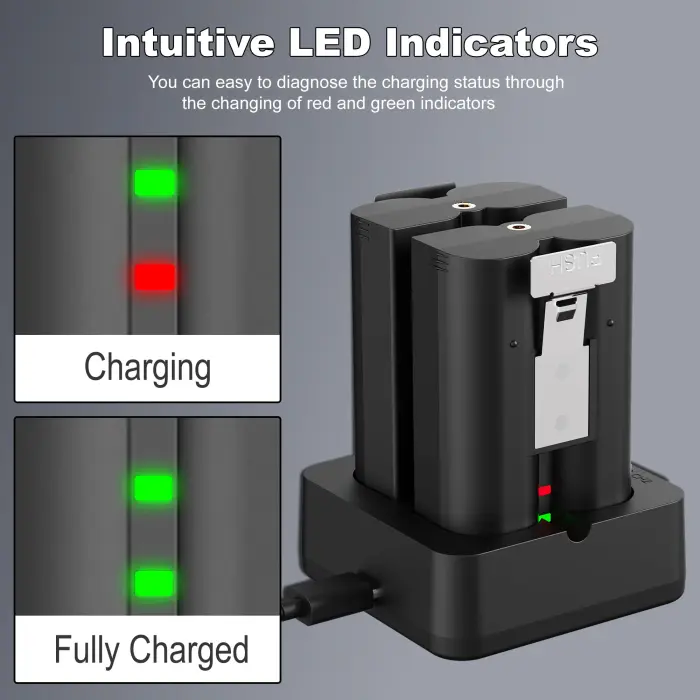 Lesaps 2-Pack Replacement Battery for Ring Doorbell - 7200mAh Rechargeable Camera Batteries with Charger Station for Ring Video Doorbell 2/3/3 Plus/4, Spotlight Cam, Stick Up Cam - Image 5