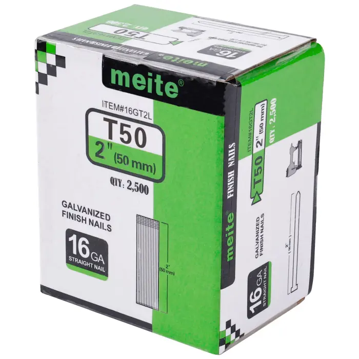 meite 16 Gauge Finish Nails, 2-Inch Galvanized 16GA Finish Nails, Small Straight Finishing Nail, Ideal for Woodworking, Upholstery, and Framing Projects (2,500 Counts) - Image 7