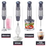 Mueller Multistick 5-in-1 Immersion Blender Handheld,12 Speed Hand Mixer-Turbo Boost,Heaviest Duty Copper Motor,Titanium reinforced Blades Hand Blender,Milk Frother Wand,Whisk,Beaker,Chopper,Grey - Image 3