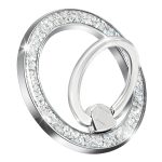 MENTINS Magnetic Phone Ring for MagSafe Grip [Super Magnet] Stylish Twinkle Ring Holder Stand with, Mag Safe Accessory for iPhone 16/15/14/13 Pro Max Plus, Silver