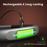 Glocusent Book Light, 3-Color & 6-Brightness Reading Light, Bendable Neck Light, 80-hr Lasting Rechargeable Book Light, Perfect Reading Lights for Books in Bed, Knitting, Repairing, Book Lovers Gifts - Image 4