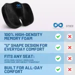 Everlasting Comfort Doctor Recommended Memory Foam Seat Cushion for Office Chairs & Car - Ergonomic Office Desk Accessories - Cushions for Tailbone Pain Relief, Sciatica (Black, Large) - Image 7