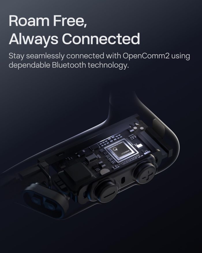 OpenComm2 2025 Upgrade - Open-Ear Bone Conduction Headphones, Wireless Bluetooth Headset with Noise Canceling Mic & Mute Button for Work Calls and Meetings, 16 Hour Talk Time for Mobile & PC - C120 - Image 4
