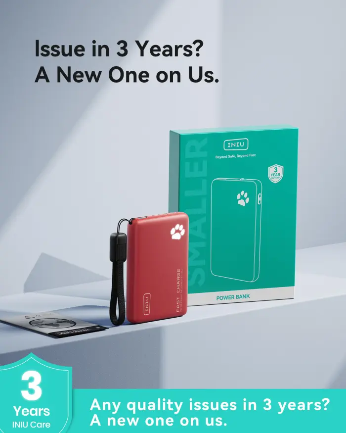 INIU Portable Charger, Ultra Slim 10000mAh 45W PD Power Bank, Fast Charging Mini Battery Pack, Travel Trip Family Essentials Powerbank for College Students Travelers Teen Boys Girls, Red - Image 6