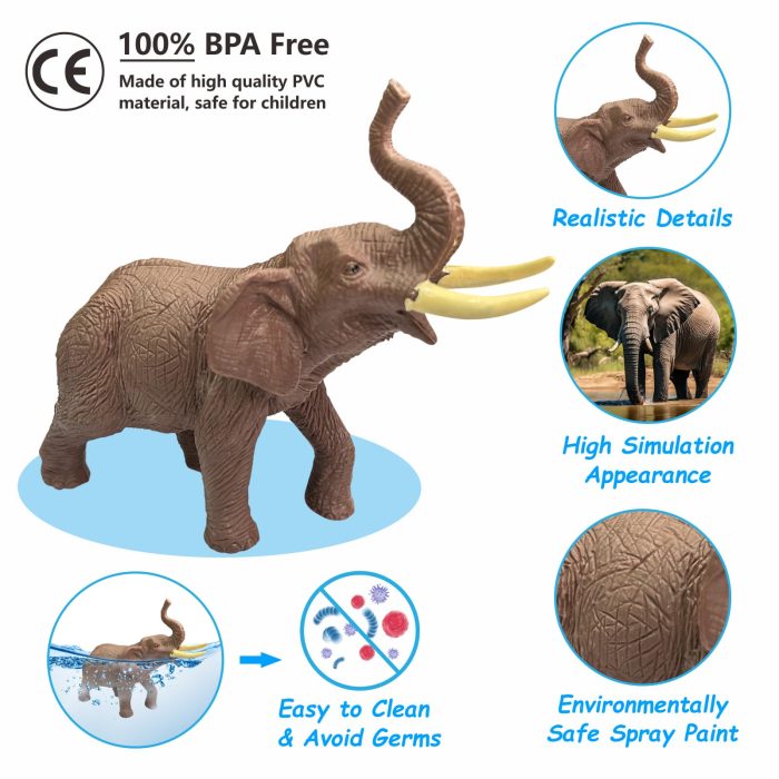 iGRATENS Safari Animals Figures Toys with Sound Books, 10PCS Realistic Jungle Animals Figures & Safari Animals Book with 10 Buttons, Zoo Animal Toys, Learning Toy for 3+ Year Old Boys, Girls, Kids - Image 6