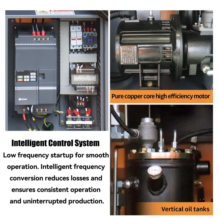 20HP Air Compressor 230V 60Hz 3-Phase 15kW Variable Speed Frequency Rotary Screw Air Compressor 81cfm Max Pressure 120 psi Commercial Air Compressed System - Image 5