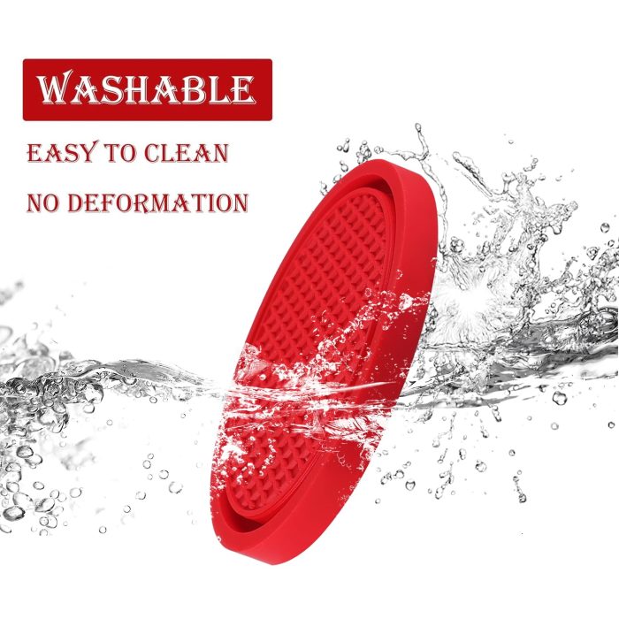 SINGARO Car Cup Coaster, 4PCS Universal Non-Slip Cup Holders Embedded in Ornaments Coaster, Car Interior Accessories, Red - Image 5