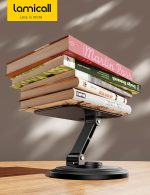 Lamicall Cell Phone Stand for Desk - [360° Rotation] Sturdy Adjustable Desktop Phone Holder, Foldable Mobile Stand, Office Desk Accessories for iPhone 17 16 15 14 Pro Max Air, Galaxy S25, Cellphones - Image 2