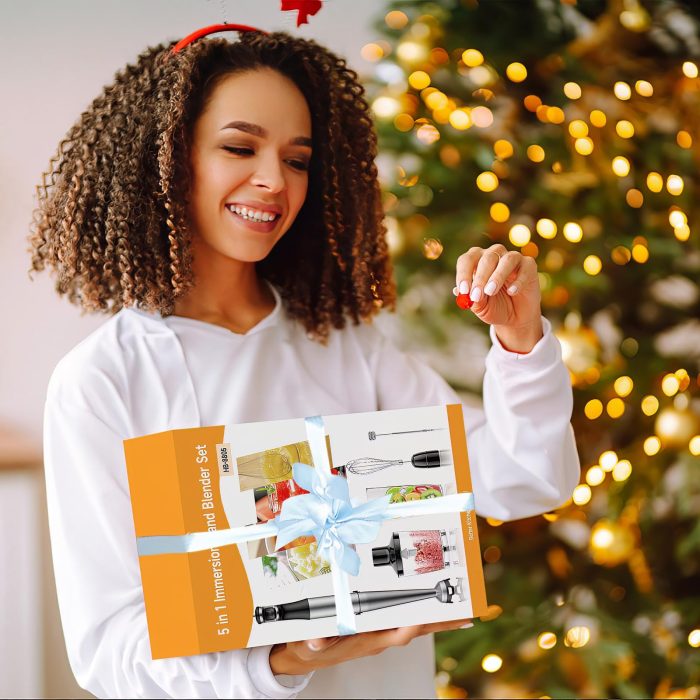 Immersion Blender Handheld Corded Hand Blenders Set 1100W, Trigger Variable Speed 5 in 1 Stick Emulsifier with Chopper, Whisk and Frother for Soup, Baby Food and Smoothies - Image 2