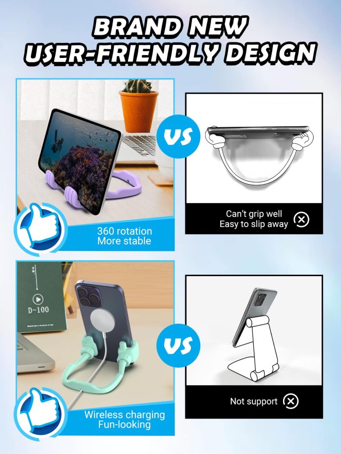 Stocking Stuffers for Teens Girls Boys Adults Cell Phone Stand: UPGRADE Adjustable Thumbs Up Lazy Phone Holder for Desk Cool Gadgets Fun Birthday Gift Ideas for Kids Teenager Women Gifts for Christmas - Image 5
