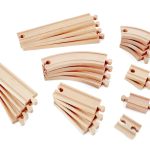 Hape 24 Pcs Wooden Railway Super Expansion Rail Pack| Compatible with Other Wooden Tracks