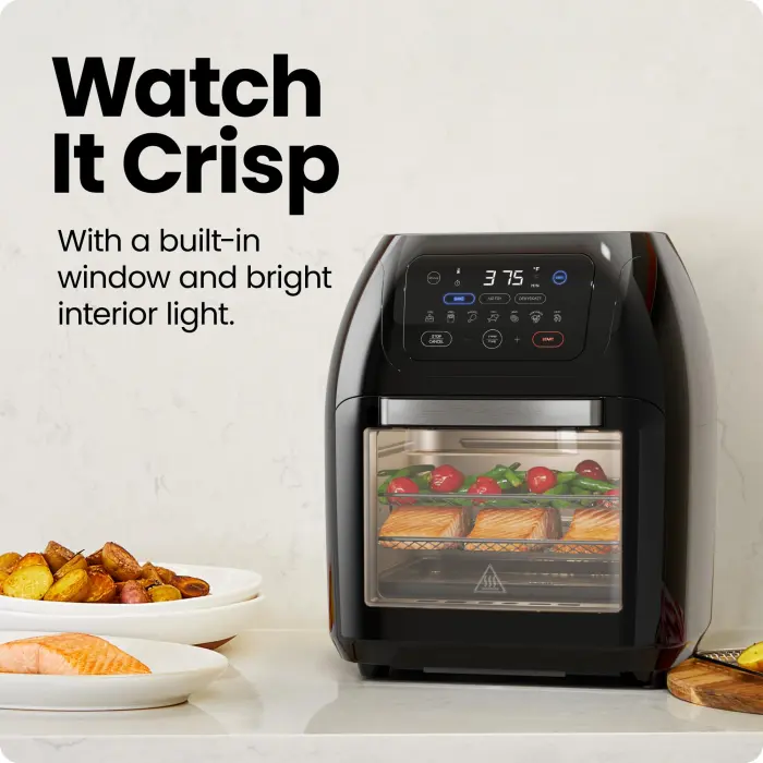 CHEFMAN Multifunctional Digital Air Fryer+ Rotisserie, Dehydrator, Convection Oven, 17 Touch Screen Presets Fry, Roast, Dehydrate, Bake, XL 10L Family Size, Auto Shutoff, Large Easy-View Window, Black - Image 4