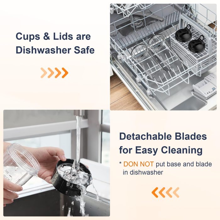 KOIOS Smoothie Blender, 900W Personal Blender for Shakes and Smoothies for Kitchen with 2 No-BPA 22oz Portable Cups, Single Serve Smoothies Maker Mixer for Juices, Nutritious Recipe (Grey Blue) - Image 2