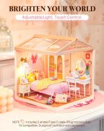 Rolife Super Creator Series, DIY Mini Lovely Pink Bedroom Dollhouse House Kit, Bulid Scenary for Action Collectible Figures, Creative Gifts for Women Kids Adults - Image 3