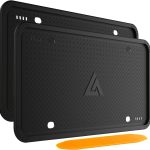 Aujen Silicone License Plate Frames Black, 2 Pack Car License Plate Frame, Universal US Black License Plate Holders Brackets Rust-Proof, Weather & Rattle-Proof, Car Accessories
