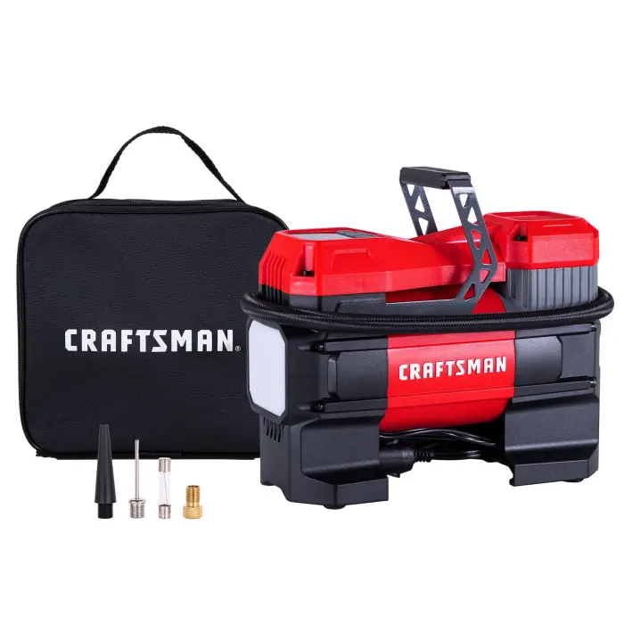 CRAFTSMAN 12V Portable Tire Inflator, Digital Air Compressor Pump with Gauge & LED Light, 150 PSI Auto Shut-Off, Compact Air Pump for Car, Motorcycle, Bike & Sports Balls - Image 2