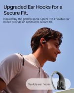 SHOKZ OpenFit 2 Open-Ear Headphones,True Wireless Bluetooth Earphones with Microphone,Earhook Earbuds with 48 Hours of Playtime,Fast Charging,IP55 Water-Resistant,with Carrying Bag,Black,Bluetooth5.4 - Image 7