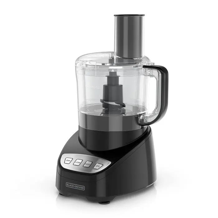 BLACK+DECKER 8-Cup Food Processor, Easy Assembly, Stainless Steel S-Blade, Shred, Slice, Chop, Puree, 450W Motor - Image 1