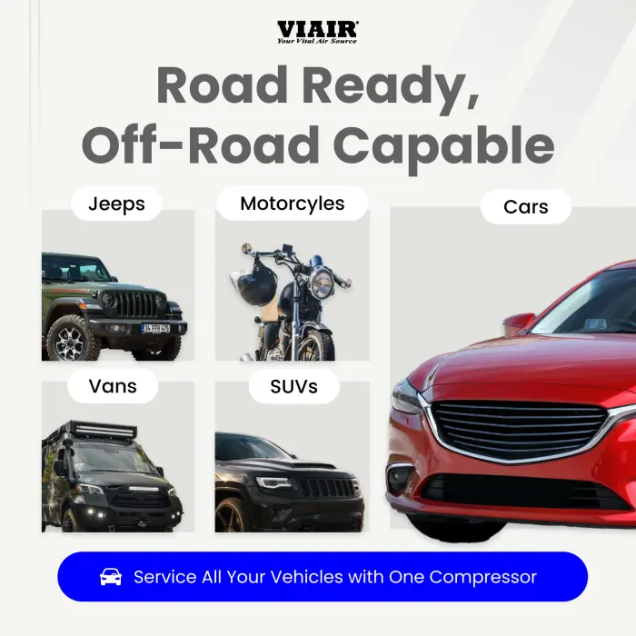 VIAIR Digital EVC85P - Portable Air Compressor Tire Inflator for Car, SUV & Truck | Preset Automatic Shut Off Feature | 12V Road Tire Pump Air Compressor 60 PSI - Image 4