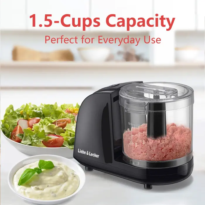 Liebe&Lecker Mini Food Processor,1.5 Cup Mini Chopper for Cutting Vegetable, Garlic,Onion and Meat - Image 8