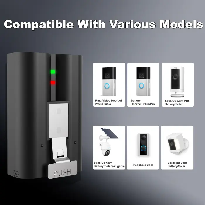 Lesaps 2-Pack Replacement Battery for Ring Doorbell - 7200mAh Rechargeable Camera Batteries with Charger Station for Ring Video Doorbell 2/3/3 Plus/4, Spotlight Cam, Stick Up Cam - Image 7