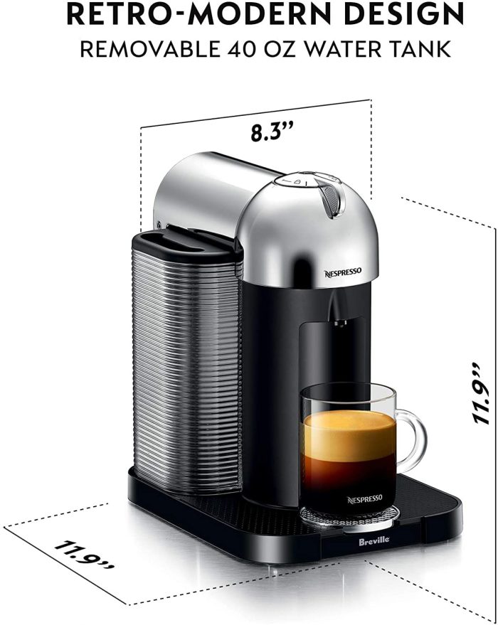 Nespresso Vertuo Coffee and Espresso Maker by Breville, Chrome - Image 6