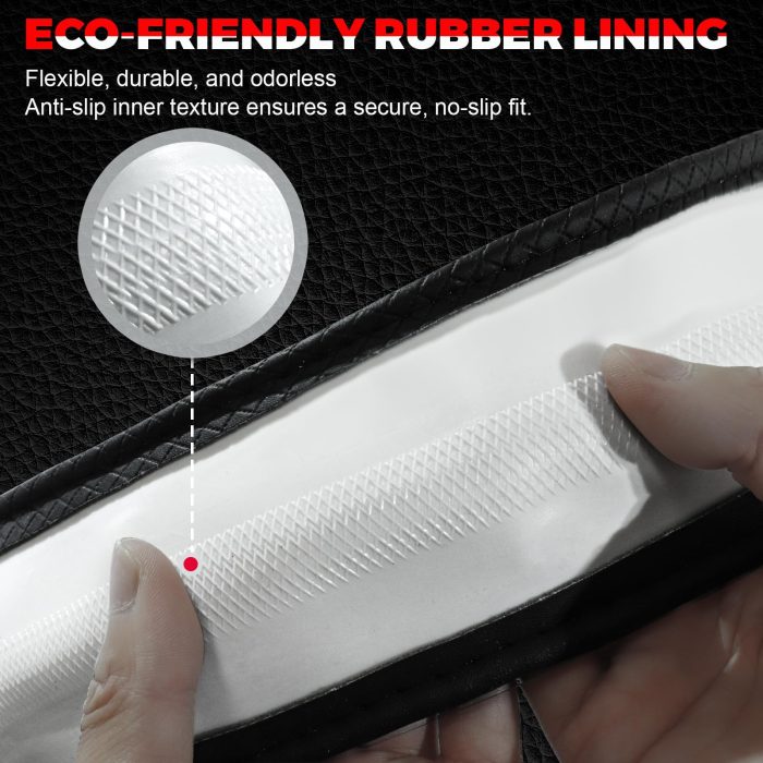 Ouzorp Car Steering Wheel Cover, Microfiber Leather Steering Wheel Covers with Anti-Slip Lining, Universal 14.5-15 inchs Black - Image 3