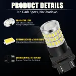 iBrightstar 3157 LED Bulb White, 4157 3156 LED Reverse Light Bulbs Super Bright for Tail Brake Lights Backup Lights Turn Signal Lights, 2 Pack - Image 3