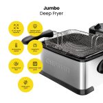 Chefman 4.5 Liter Deep Fryer w/Basket Strainer, XL Jumbo Size, Adjustable Temperature & Timer, Perfect for Fried Chicken, Shrimp, French Fries, Chips & More, Removable Oil-Container, Stainless Steel - Image 7