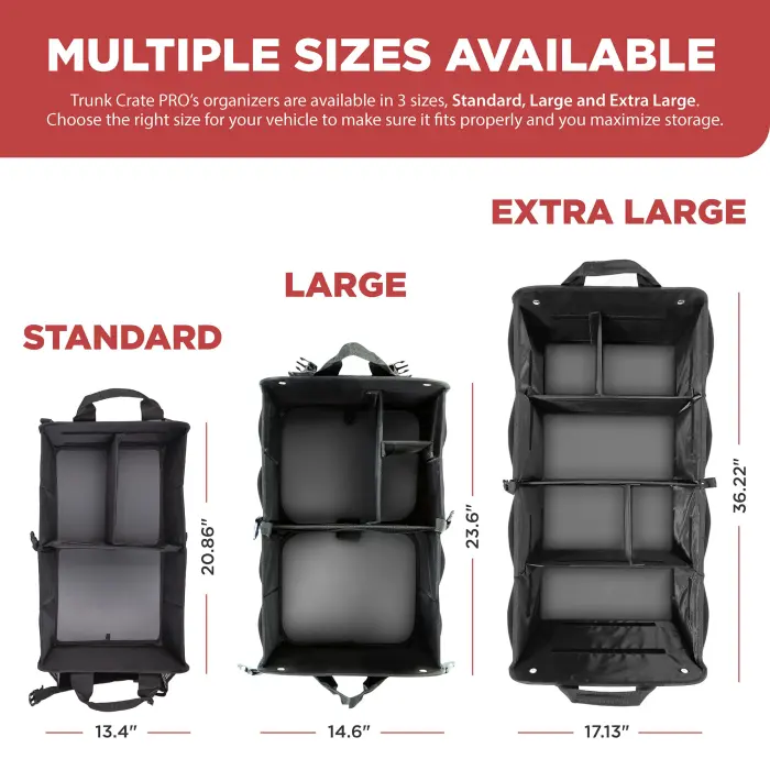 TRUNKCRATEPRO Trunk Organizer For Car, Suv, Truck | Premium Adjustable Multi Compartments Collapsible Car Trunk Organizer With Securing Straps & Non-Slip Bottom (Large Size, Black) - Image 5