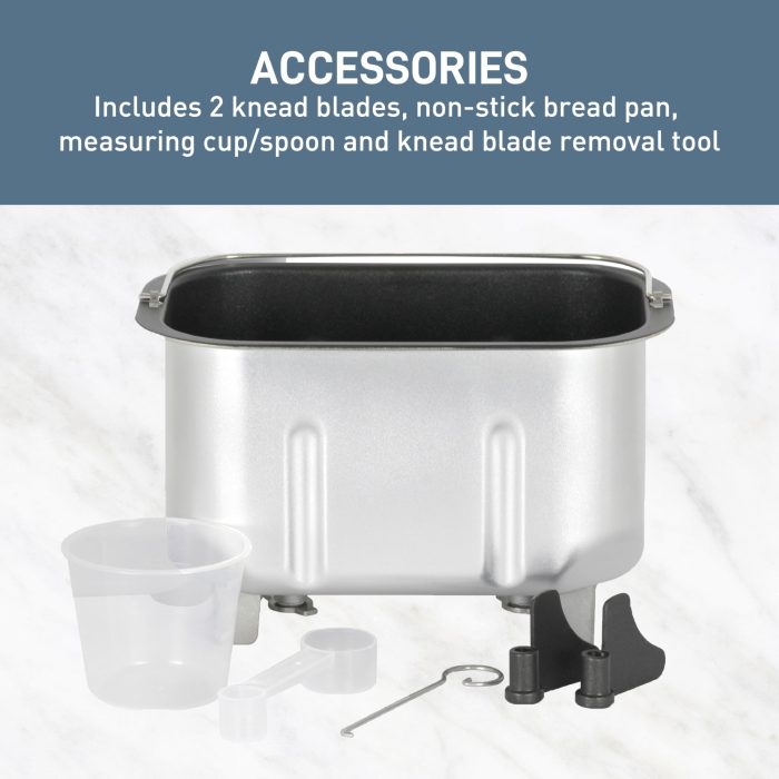 West Bend Hi-Rise Bread Maker Machine Programmable 12 Programs Including Gluten Free & 3 Loaf Sizes and Crust Colors with Traditionally-Shaped Horizontal Bread Pan with Dual Knead Blades, 3-Lb, Gray - Image 6