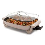 GreenPan Advanced 12” X 15” Electric Skillet with Lid, 7QT Capacity for Family Meals, Healthy Ceramic Nonstick PFAS-Free Coating, Fry, Sauté, Steam, Simmer, Sear, Stir Fry, Dishwasher Safe, Clay