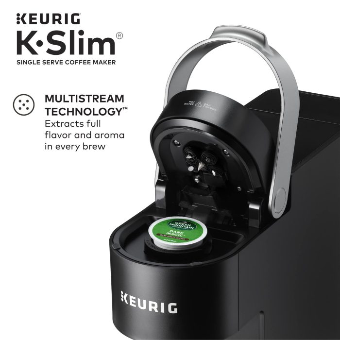 Keurig K-Slim Single Serve K-Cup Pod Coffee Maker, Multistream Technology, 3 Brew Sizes, Slim and Sleek Design, 46oz Removable Reservoir, Black - Image 7