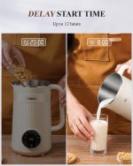 KIDISLE 8 in 1 Nut Milk Maker Blender, 32oz Homemade Soy, Almond, Oat, Coconut, Plant Based and Non Dairy Beverages, Automatic Soybean Machine With Delay Start/Keep Warm/Boil Water, Cream - Image 4