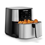 Chefman Air Fryer 8 Qt | TurboFry® 4-in-1 with 450°F Hi-Fry Option for Crispier Results | Air Fry, Bake, Dehydrate, Frozen | XL Nonstick Dishwasher-Safe Basket | Stainless Steel