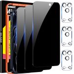 Milomdoi 3 Pack Privacy Screen Protector for iPhone 17 Pro Max [Phone Case Friendly] Accessories Private Film, 3 Pacs Tempered Glass Camera Lens Protector, with Mounting Frame for Apple Anti Spy,Black