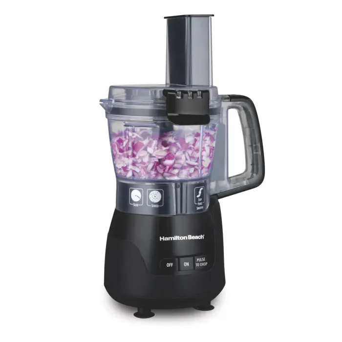 Hamilton Beach Stack & Snap 4-Cup Mini Food Processor & Vegetable Chopper, 250 Watts, for Slicing, Shredding, and Puree, Black (70510) - Image 1