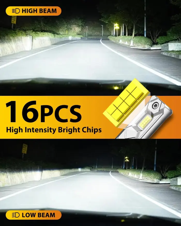 FAHREN 2025 Upgraded H11/H9/H8 9005/HB3 𝐋𝐄𝐃 Bulbs Combo, 𝟏𝟎𝐗 𝟏𝟎𝟎,𝟎𝟎𝟎𝐋𝐌 Ultra Brighter H11 9005 Fog Lights or Off-Road Use, 1:1 Size 6500K White Plug N Play, Pack of 4 - Image 6