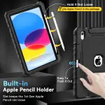 Grifobes for iPad A16 Case 11th Generation 11 inch 2025 / iPad 10th Generation Case 10.9 inch 2022, Heavy Duty Military Grade Shockproof Cover with Pencil Holder for i Pad 11/10 Gen (Black) - Image 6