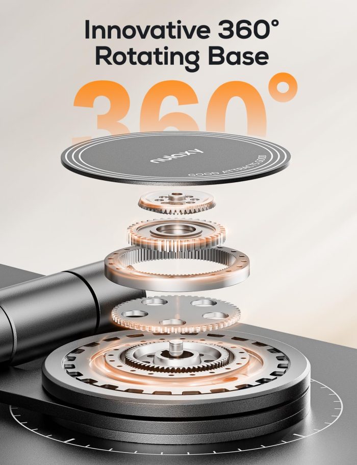 Nulaxy 360 Rotating Cell Phone Stand, Fully Adjustable Foldable Desktop Phone Holder Cradle Dock, Thick Case Friendly, Compatible with All Phones, Nintendo Switch, Black - Image 6