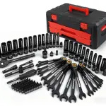 Premium 132-Piece Mechanics Tool Set, SAE/Metric 1/4" & 3/8" Drive Socket Set, Ratcheting Wrenches, Extensions & Adapters, Quick-Release Ratchet, Professional Auto Repair Tool Kit with Storage Case