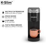 Keurig K-Slim Single Serve K-Cup Pod Coffee Maker, Multistream Technology, 3 Brew Sizes, Slim and Sleek Design, 46oz Removable Reservoir, Black - Image 6