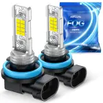 Marsauto H11/H8 LED Fog Light Bulb, 10000 Lumens 6000K White Super Bright & Compact H16/H8/H11 LED Bulb, 1:1 Mini Size Plug and Play Fog Lights, Pack of 2