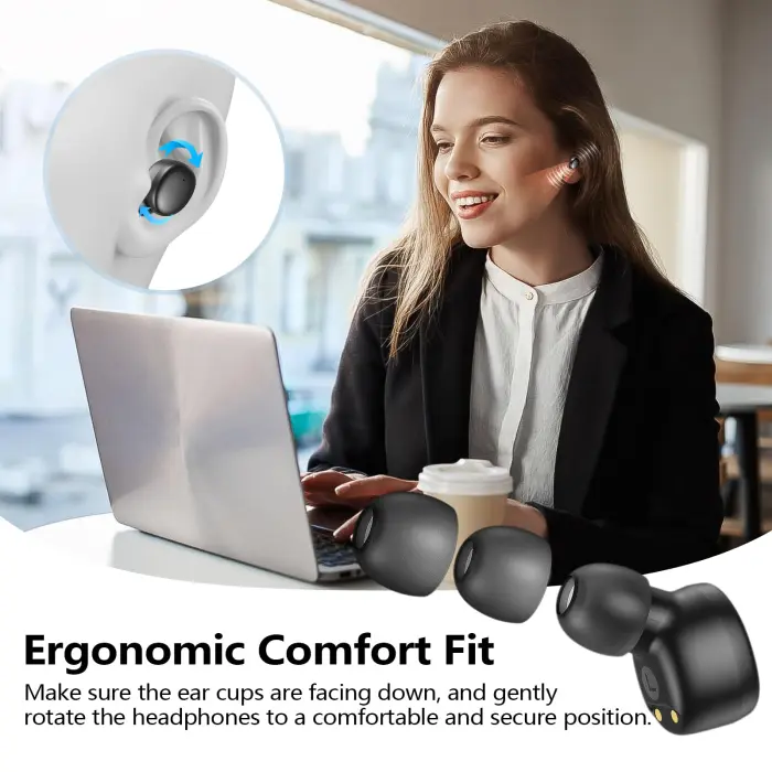 kurdene Wireless Earbuds Bluetooth 5.3 in Ear Buds Light Weight Headphones,Deep Bass Sound,Built in Mics Headset,Clear Calls Earphones for Sports Workout - Image 5