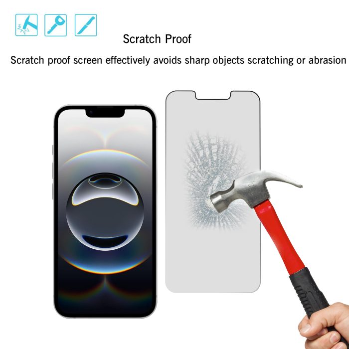 Ailun Privacy Screen Protector for iPhone 16e / iPhone 14 / iPhone 13 / iPhone 13 Pro [6.1 Inch] 2 Pack Anti Spy Private Tempered Glass Anti-Scratch Case Friendly [Not for iPhone 16 6.1 Inch] - Image 3