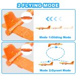 Fuwidvia 3 Pack Airplane Launcher Toys, 13.2'' LED Foam Glider Plane Toy for Boys, 2 Flight Modes Outdoor Flying Toys Birthday Gifts for Boys Girls 4 5 6 7 8 9 10 11 12 Year Old (Blue&Green&Orange) - Image 5